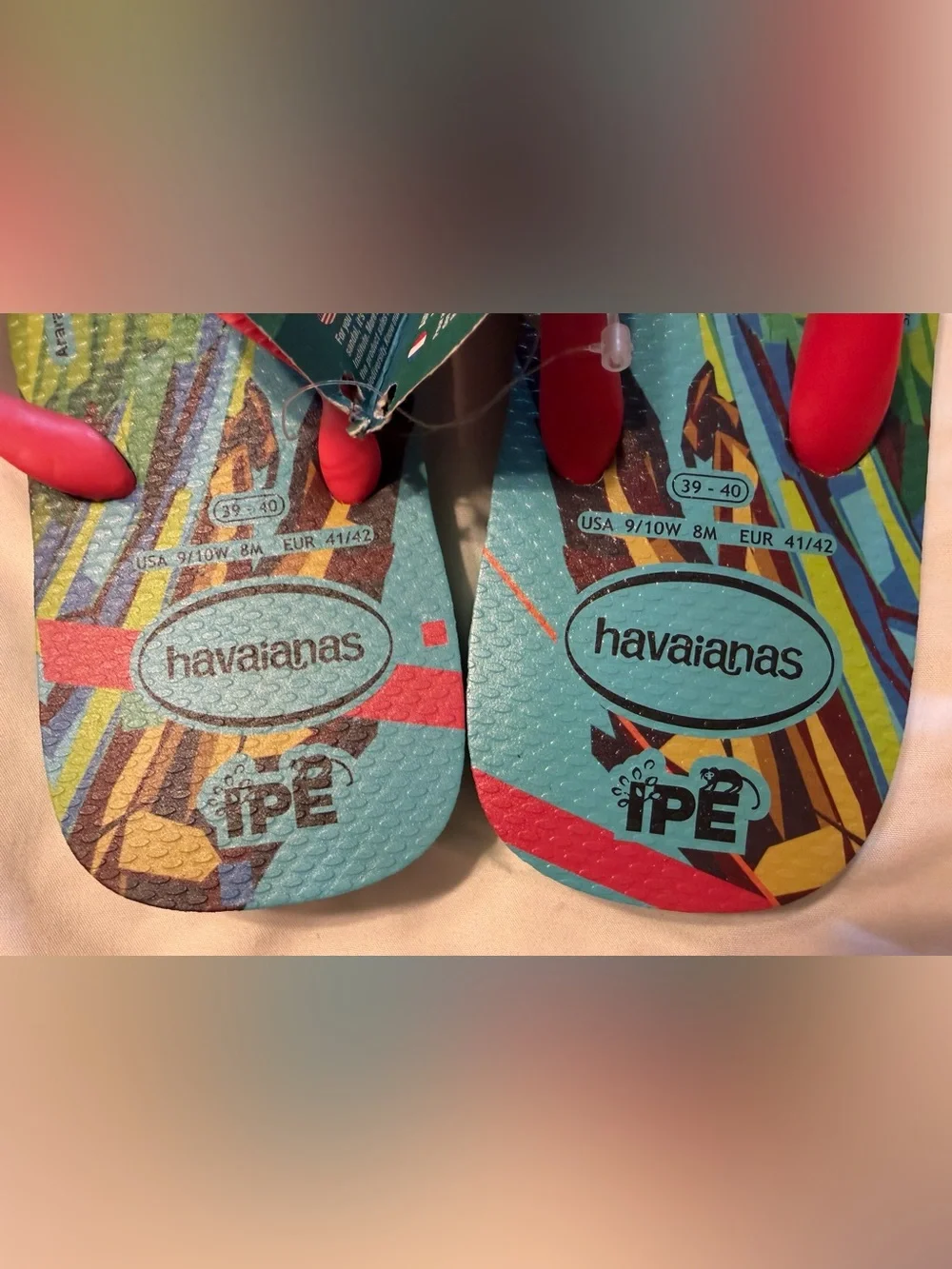 Havaianas IPE Parrot Flip-Flops by Artist Arlin Graff Size 39-40 9/10W 8M